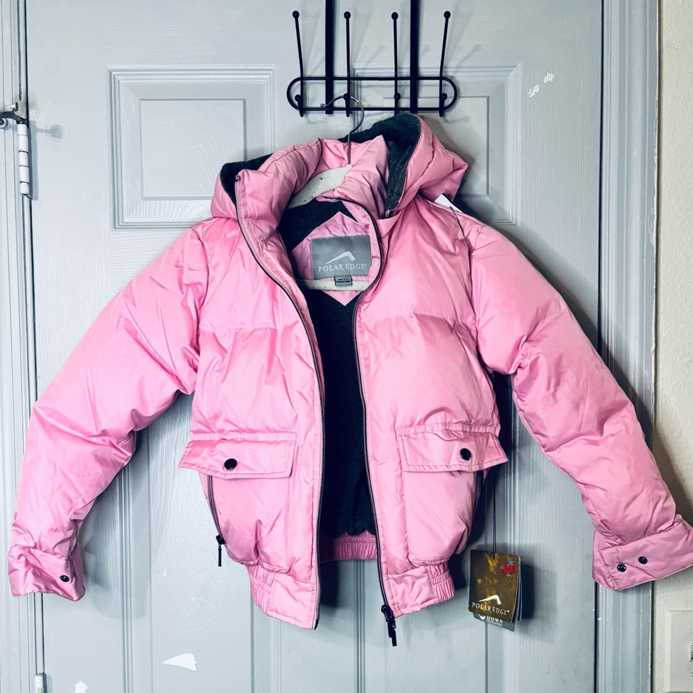 Polar Edge Girls Medium 8/10 Kids Juneau Jacket Pink Puff Snow Winter Sky NWT